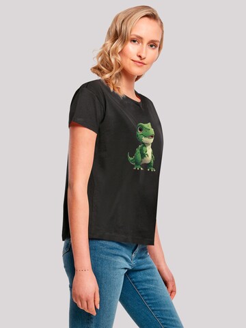 F4NT4STIC Shirt 'Süßer grüner Dino' in Black