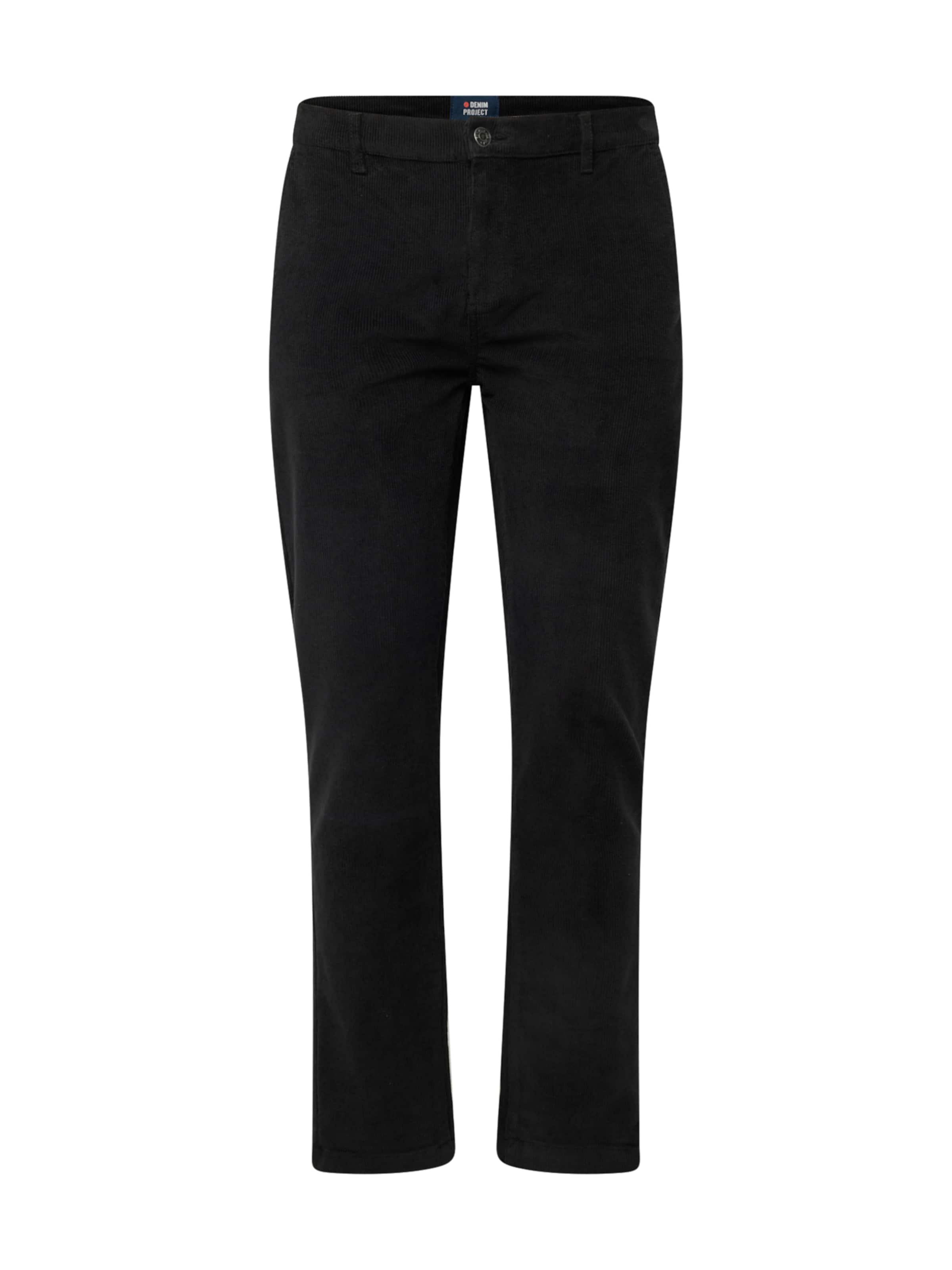 Denim Project Regularen Hlače 'Carrot' | črna barva: sprednja stran