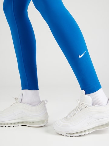 NIKE Skinny Sporthose 'ONE' in Blau