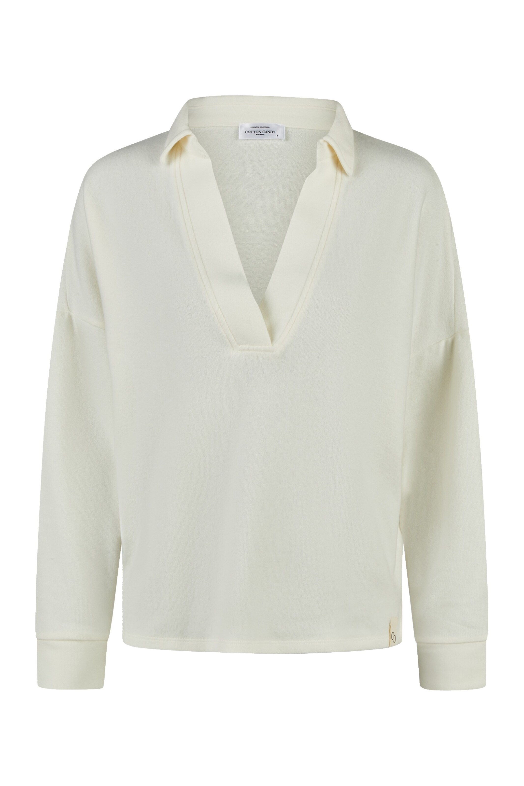 Cotton Candy Langarmshirt in Weiß: Vorderseite