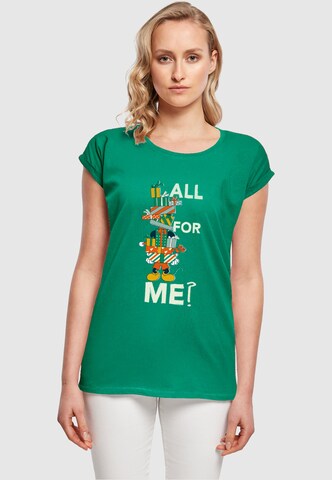 ABSOLUTE CULT Shirt 'Mickey Mouse - Presents All For Me' in Green: front