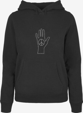 Felpa 'Peace - Scribble Hand' di Merchcode in nero: frontale