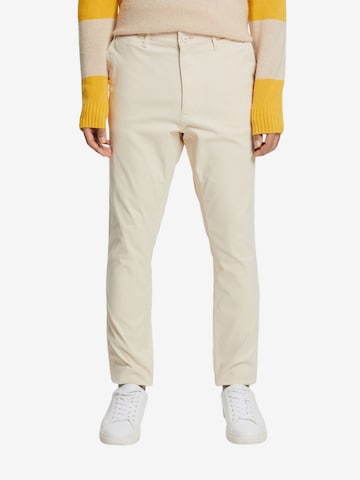 Coupe slim Pantalon chino ESPRIT en beige : devant