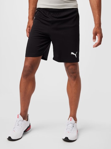 PUMA Regular Workout Pants 'TeamRise' in Black: front