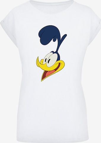 F4NT4STIC Shirt 'Looney Tunes Road Runner Face' in Wit: voorkant