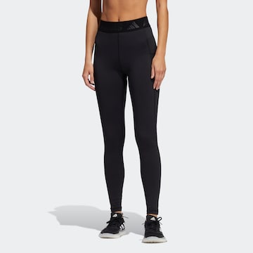 ADIDAS SPORTSWEAR Skinny Workout Pants in Black: front