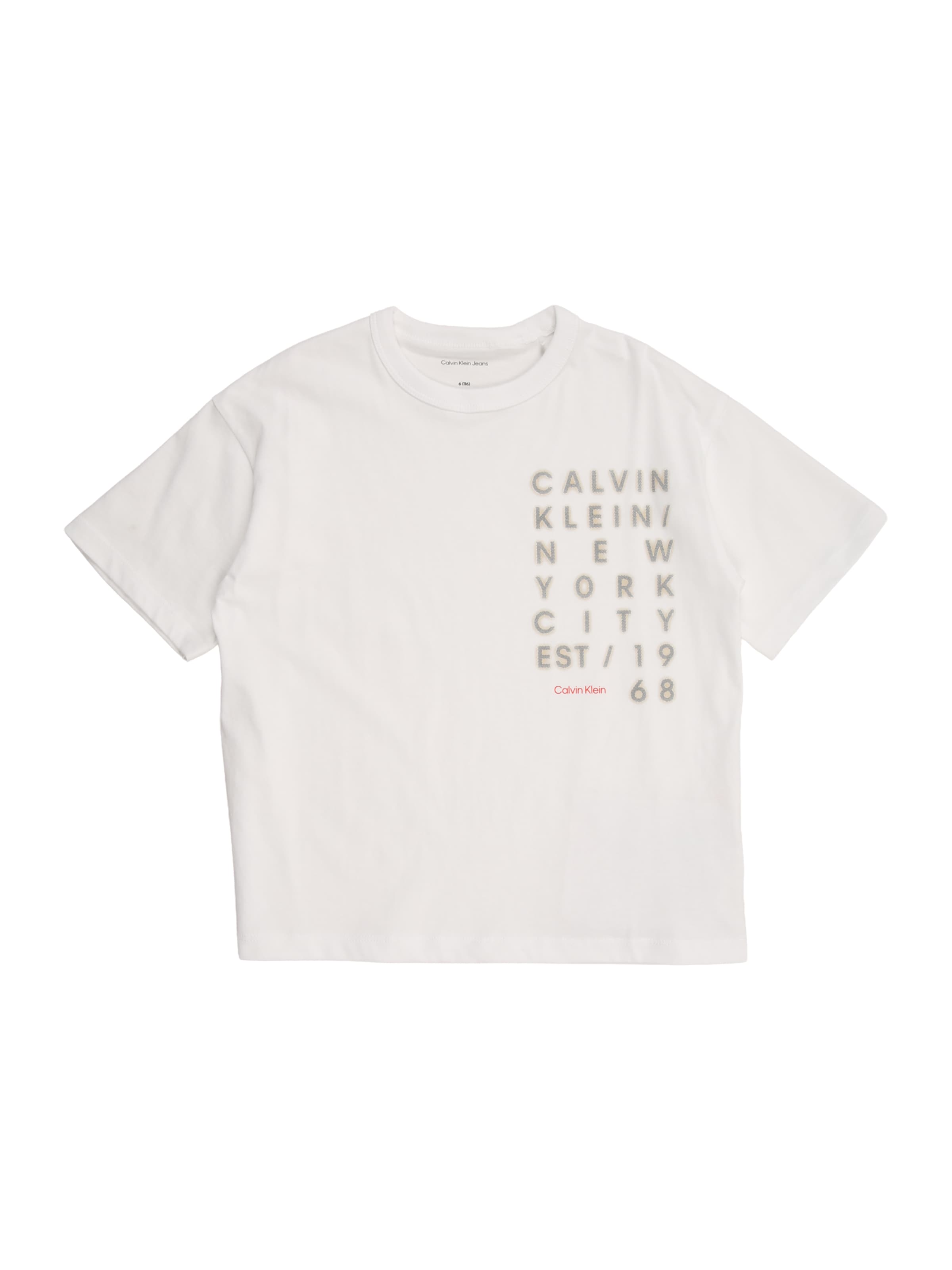 Tricou de la Calvin Klein Jeans pe alb: față