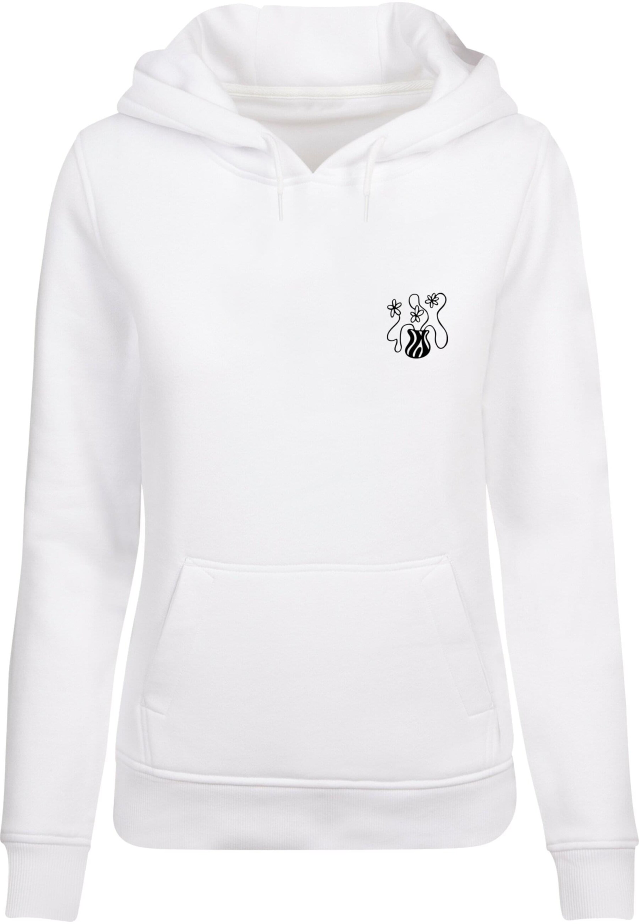 Sweat-shirt 'Flower Bloom' Merchcode en blanc : devant