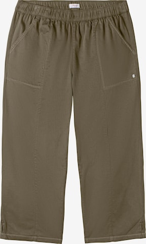 SHEEGO Pleat-Front Pants in Green: front