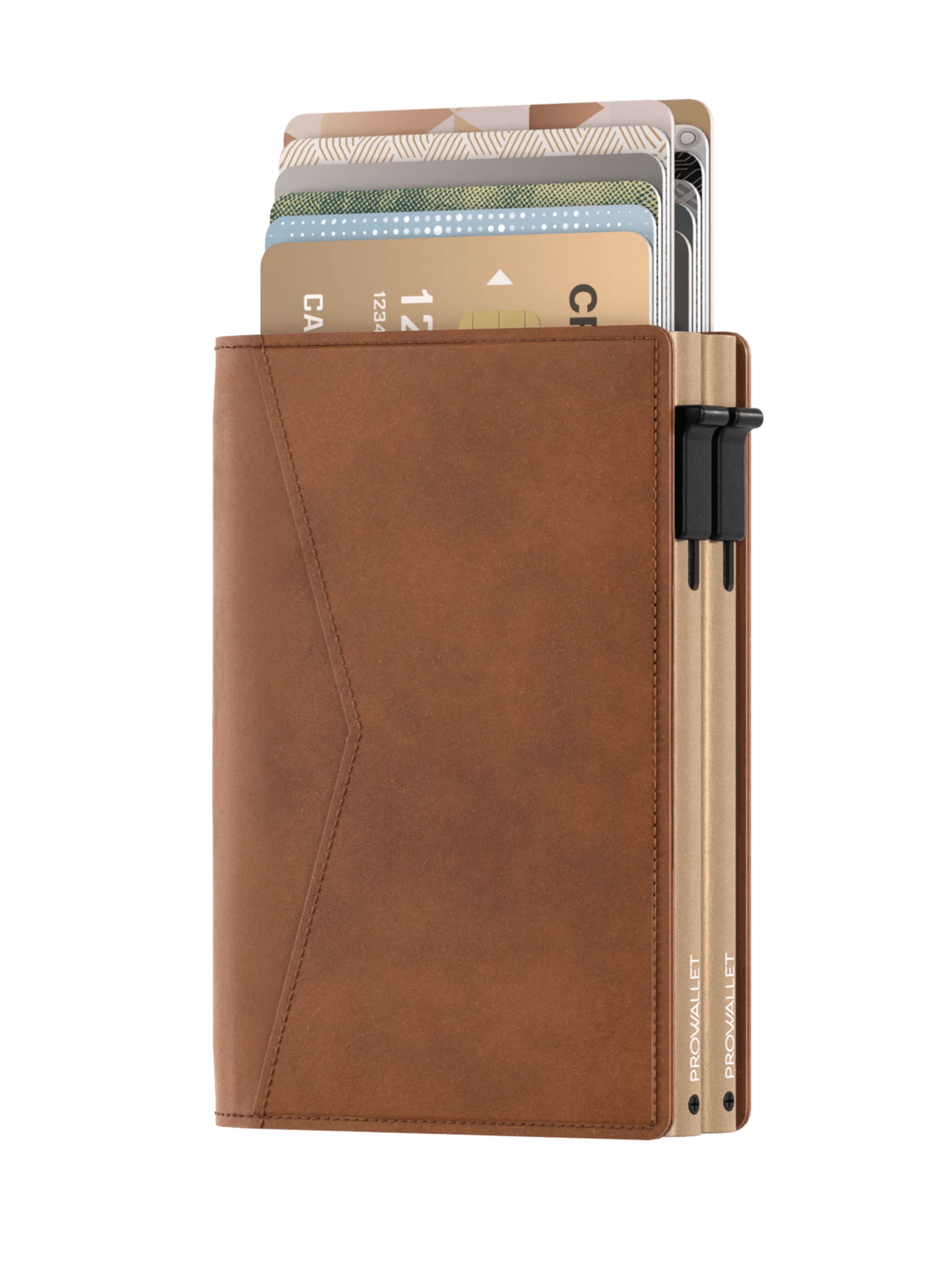 Prowallet Wallet 'Pasjeshouder Double' in Brown: front