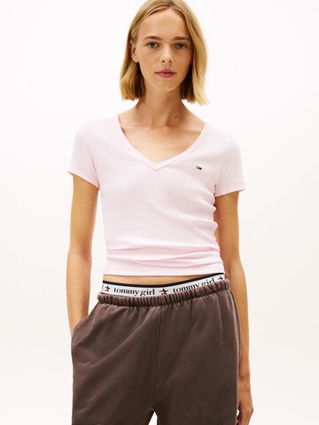 Tommy Jeans T-Shirt 'ESSENTIAL' in Pink: Vorderseite