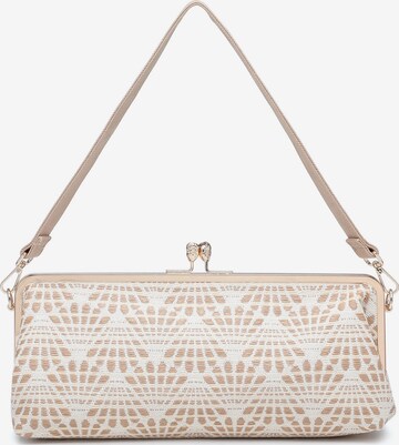 Borsa a mano 'Borsa a mano Kassandra Orlanda Plus - Chiusura fibbia, tessuto jacquard geometrico' di Kassandra in verde: frontale