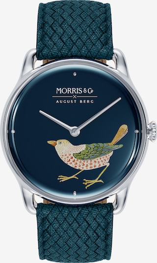 August Berg Analoog horloge 'MORRIS & CO Silver Bird Indigo Perlon 38mm' in de kleur Blauw, Productweergave