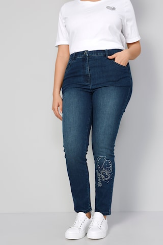 MIAMODA Slimfit Jeans in Blauw: voorkant