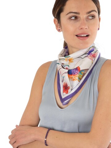 Sciarpa 'Seidentuch Twillseide Kolibri weiß lila' di MayTree in lilla