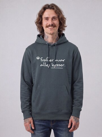 Watapparel Sweatshirt 'Früher War Alles Besser' in Grijs: voorkant