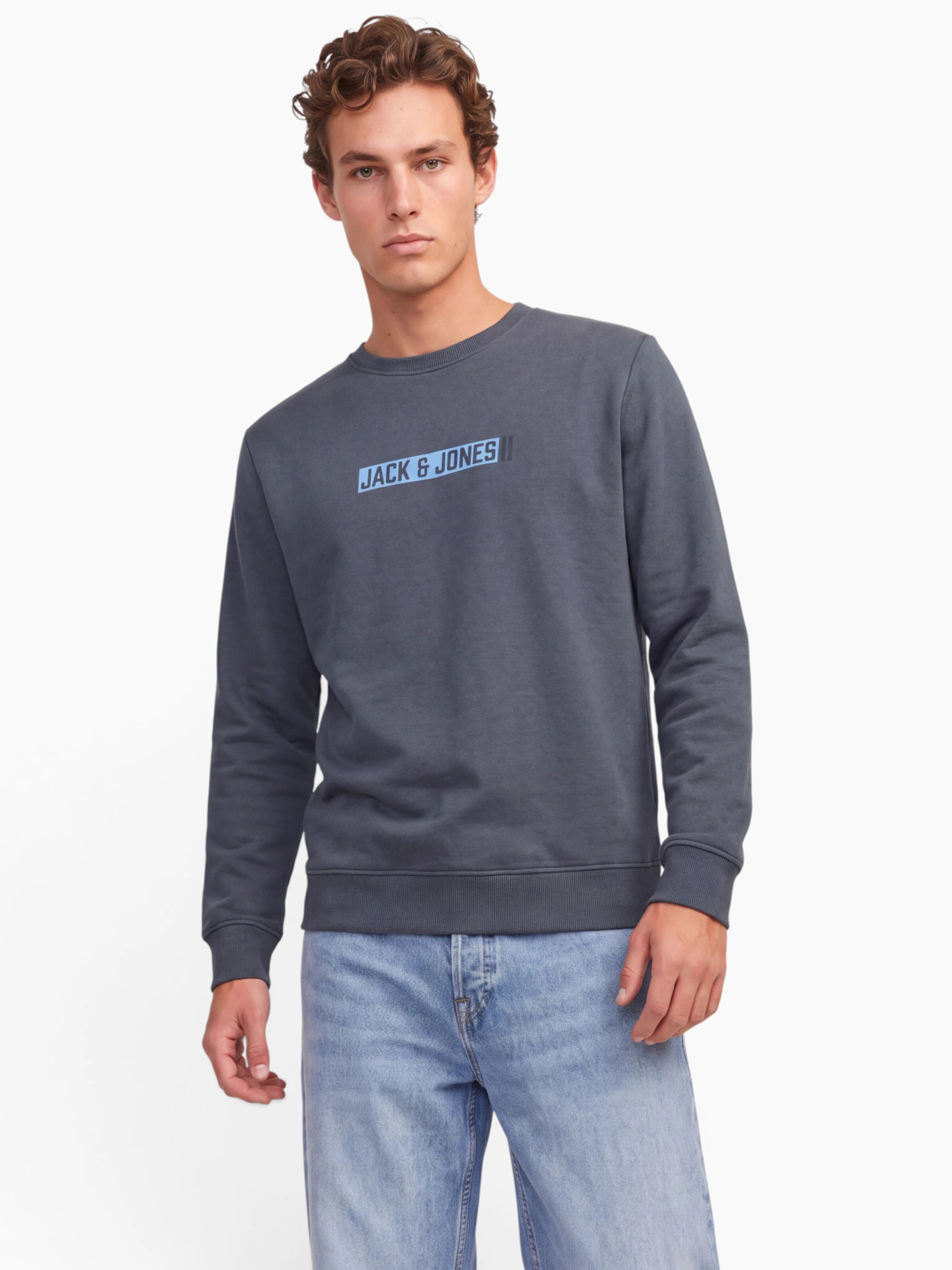 JACK & JONES Sweatshirt 'JJMUNK' in Grey
