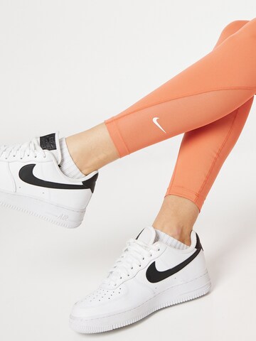 NIKE Skinny Sportovní kalhoty 'One' – oranžová