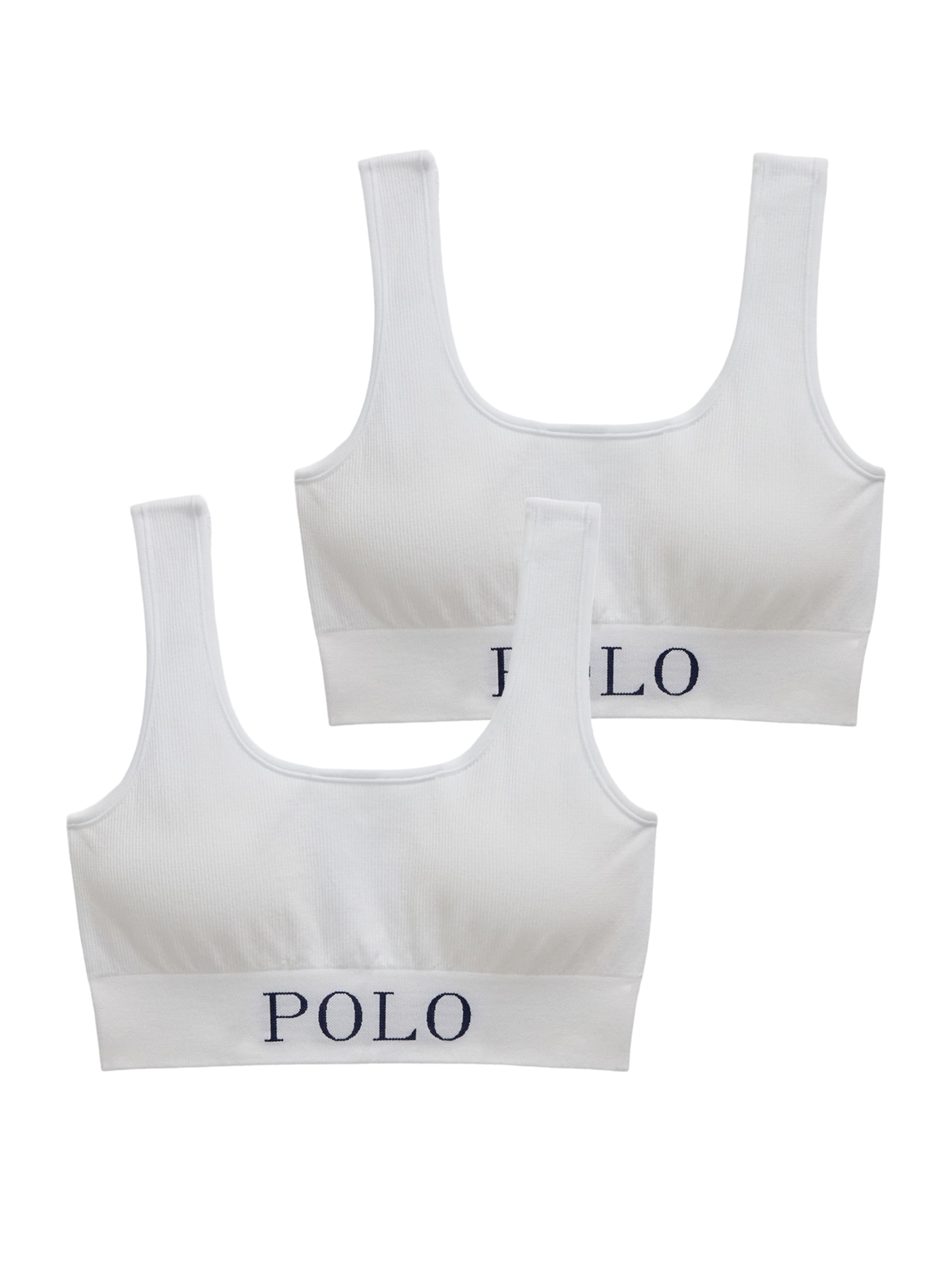 Polo Ralph Lauren Bustier Bustier ' Ribbed Seamless ' in Weiß: Vorderseite