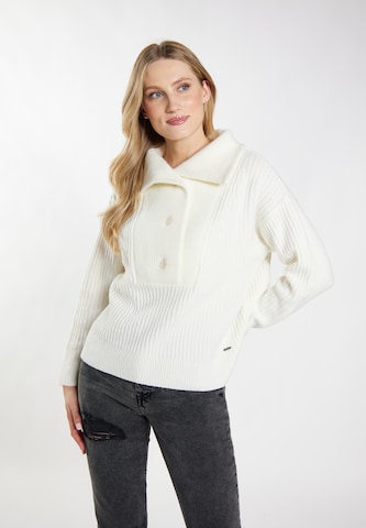 DreiMaster Vintage Sweater 'Incus' in White: front