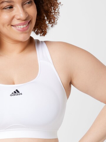 ADIDAS SPORTSWEAR Bustier Sport bh 'Powerreact Medium-Support ' in Wit