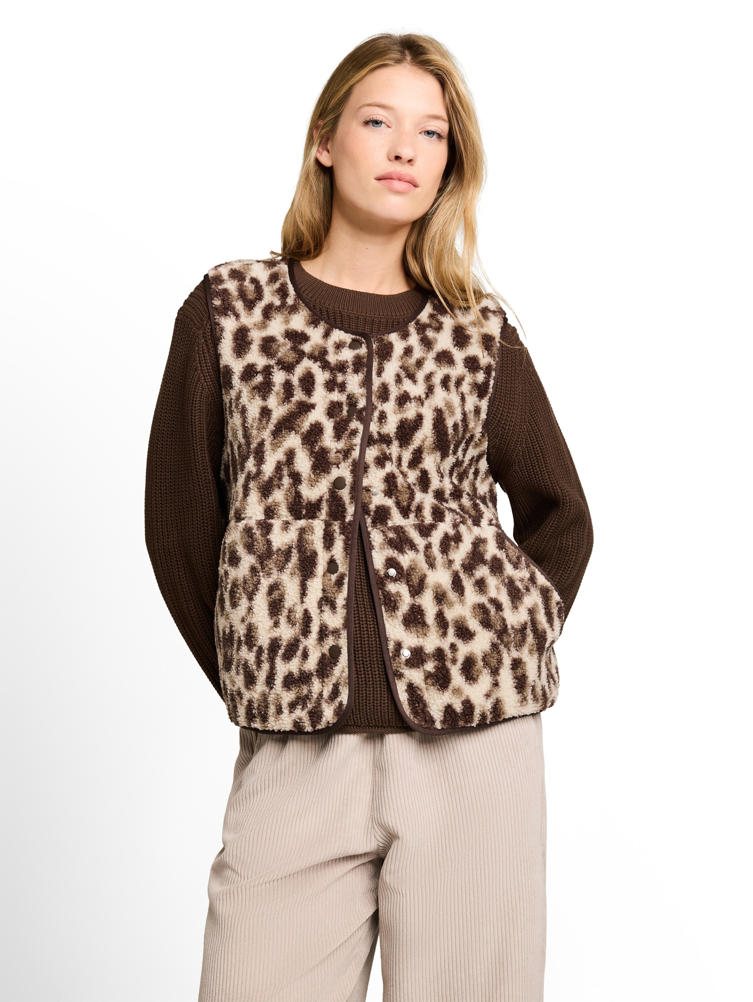 TOM TAILOR Bodywarmer in Beige: voorkant