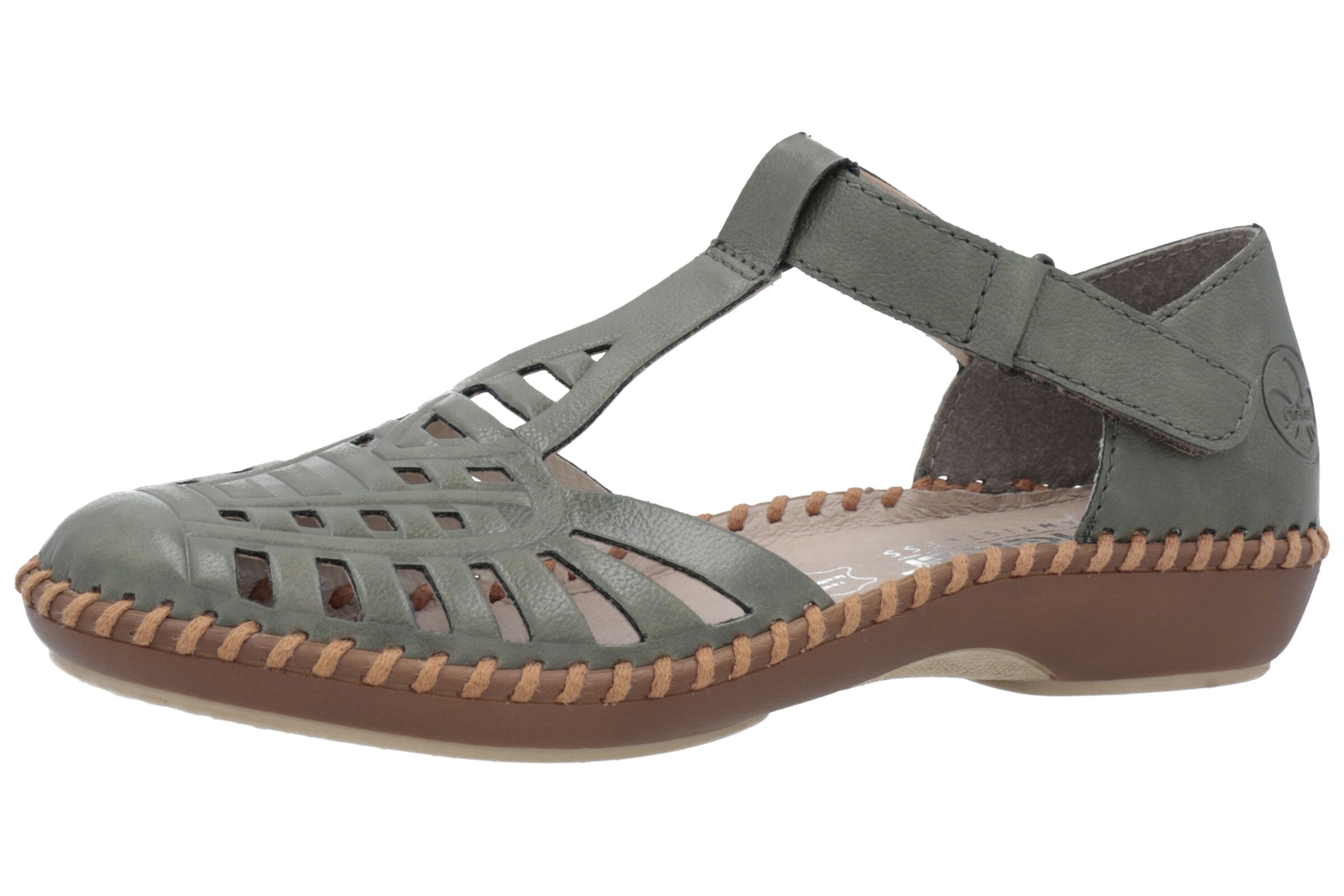 Chaussure basse Rieker en vert : devant