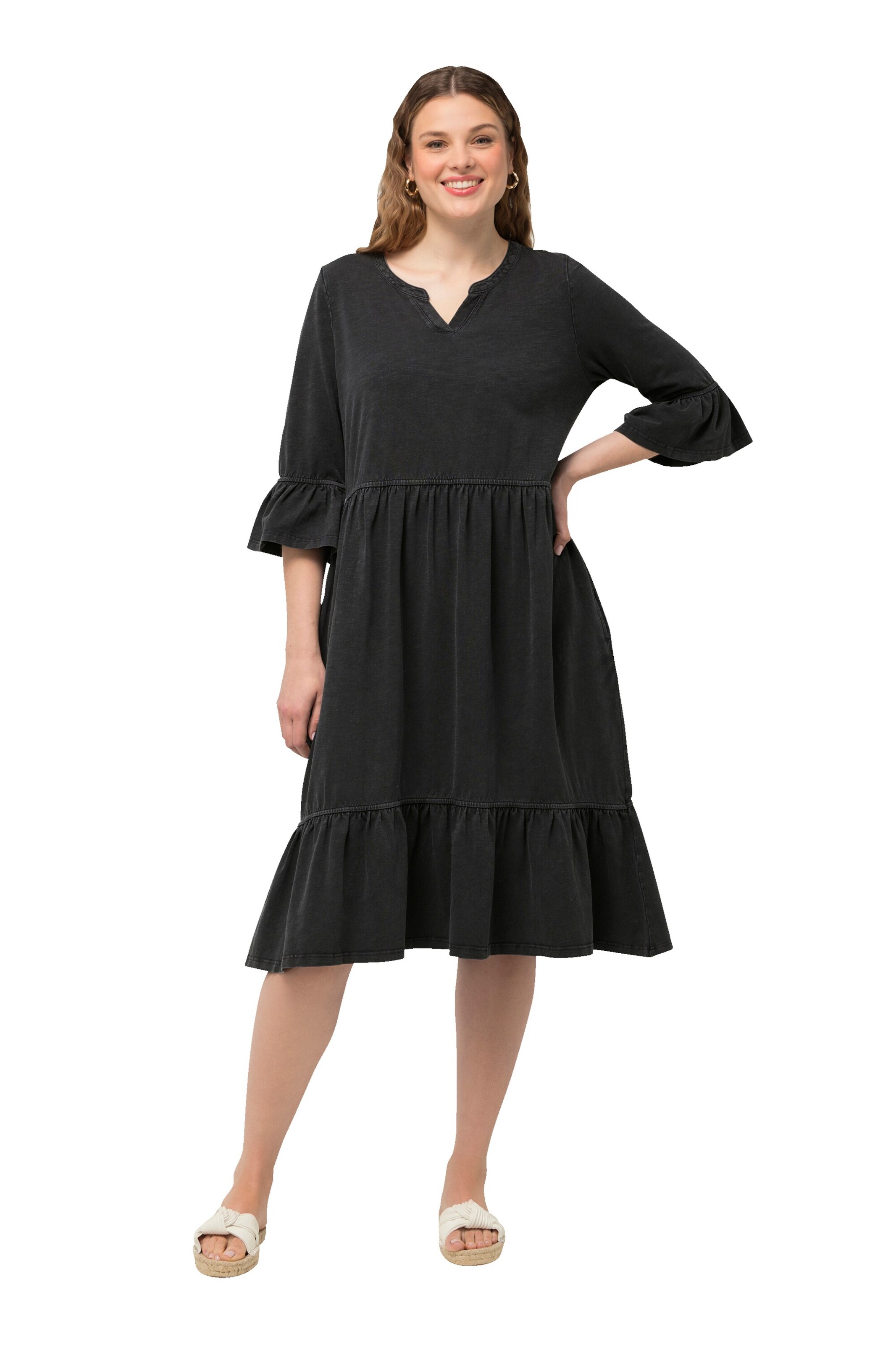 Ulla Popken Dress in Grey: front