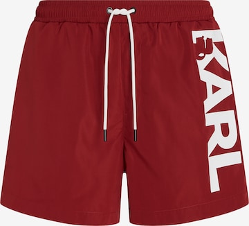 Pantaloncini da bagno di Karl Lagerfeld in rosso: frontale