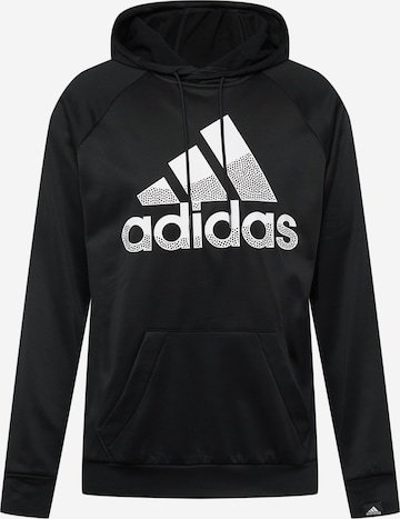 melns ADIDAS SPORTSWEAR Sportiska tipa džemperis 'Aeroready Game And Go Big Logo': no priekšpuses