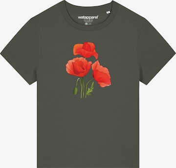 T-shirt ' Poppy Flowers ' Watapparel en vert : devant