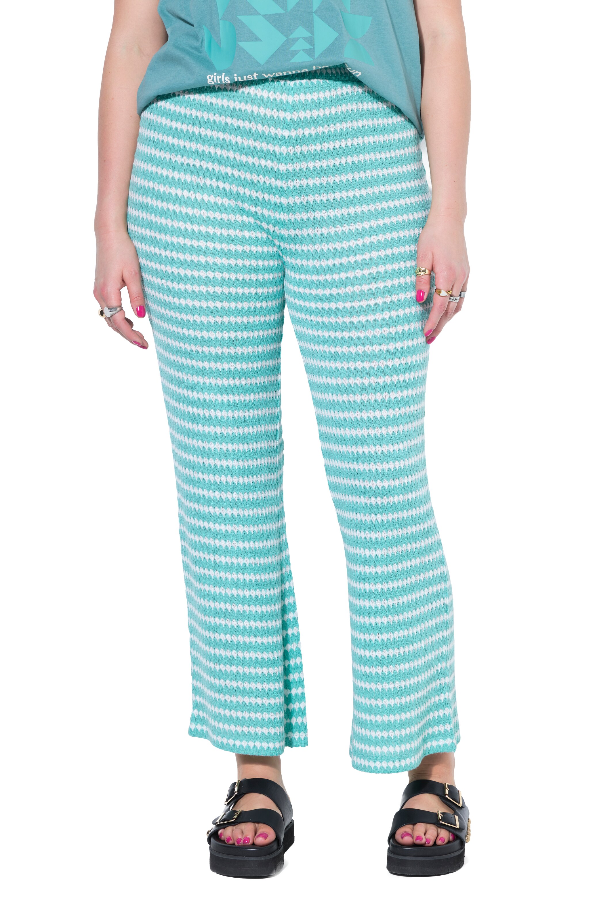 Studio Untold Wide Leg Hose in Grün: Vorderseite