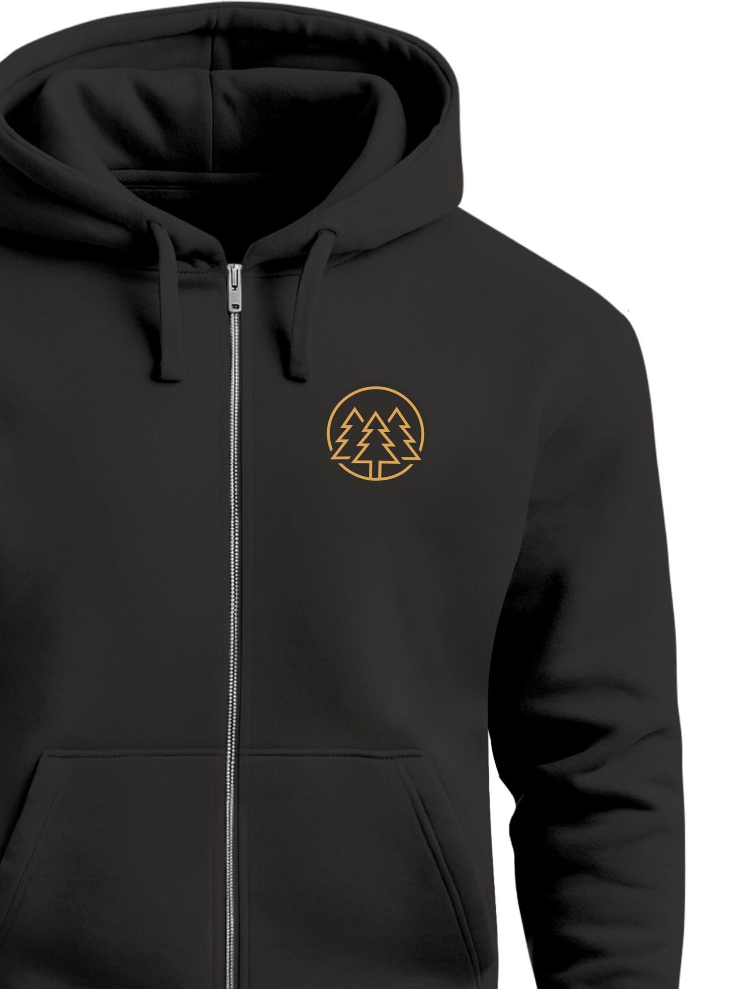 Neverless Sweatjacke 'Bäume Badge'‌‌‌ in Schwarz