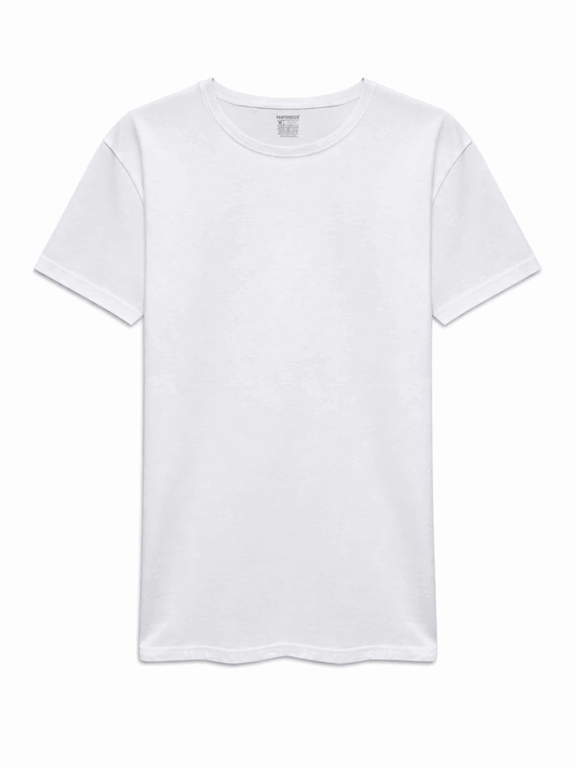 PANTONECLO Shirt 'Pantoneclo Men’s U-Neck Short Sleeve T-Shirt' in White: front