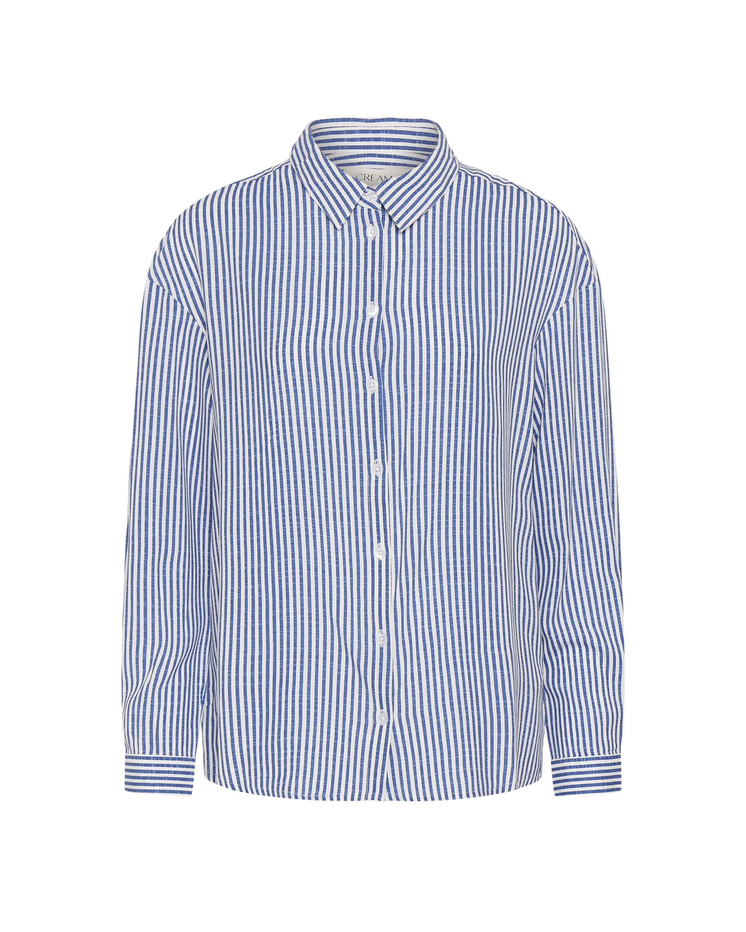 Cream Blouse 'Tiah' in Blue / White, Item view