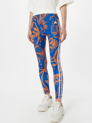 ADIDAS SPORTSWEAR Slim fit Workout Pants 'Farm Rio' in Blue: front