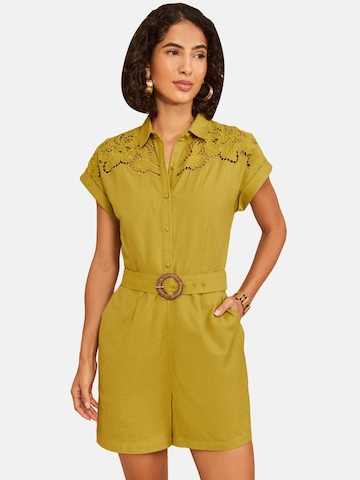 love & roses - Jumpsuit en verde: frente