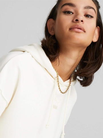 PUMA - Sudadera con cremallera 'Puma Classics Cropped Hoodie' en blanco