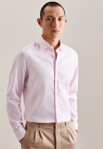 Coupe slim Chemise business SEIDENSTICKER en rose : devant