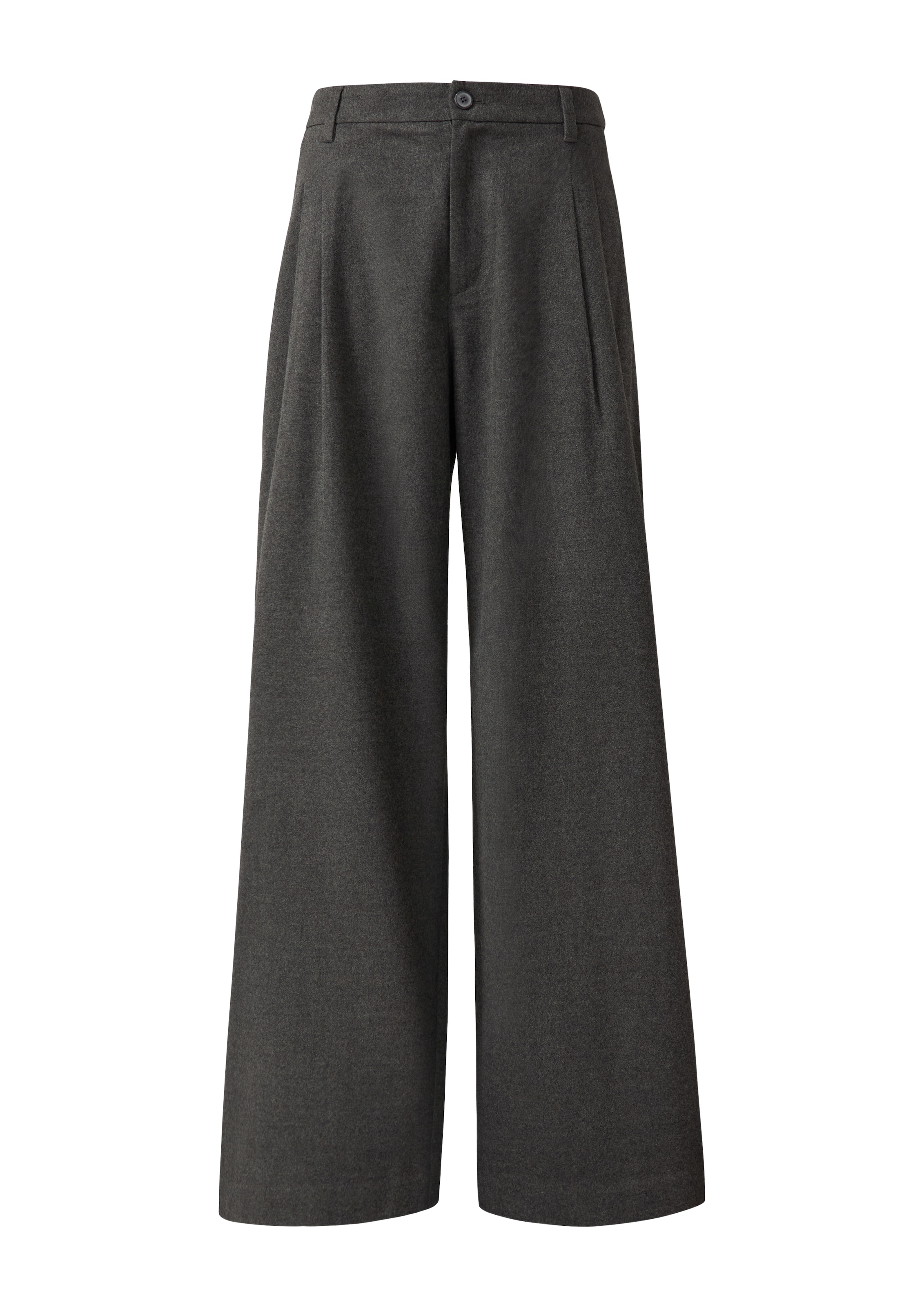 s.OliverWide Leg/ Široke nogavice Hlače s naborima - siva boja: prednji dio