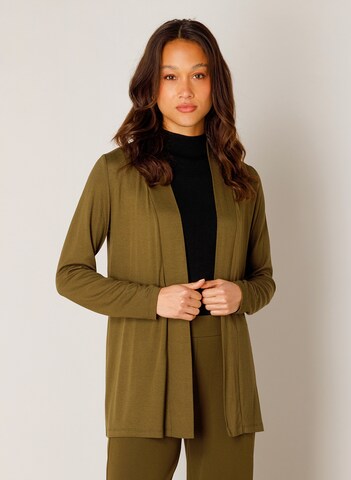 BASE LEVEL Knit Cardigan in Green: front