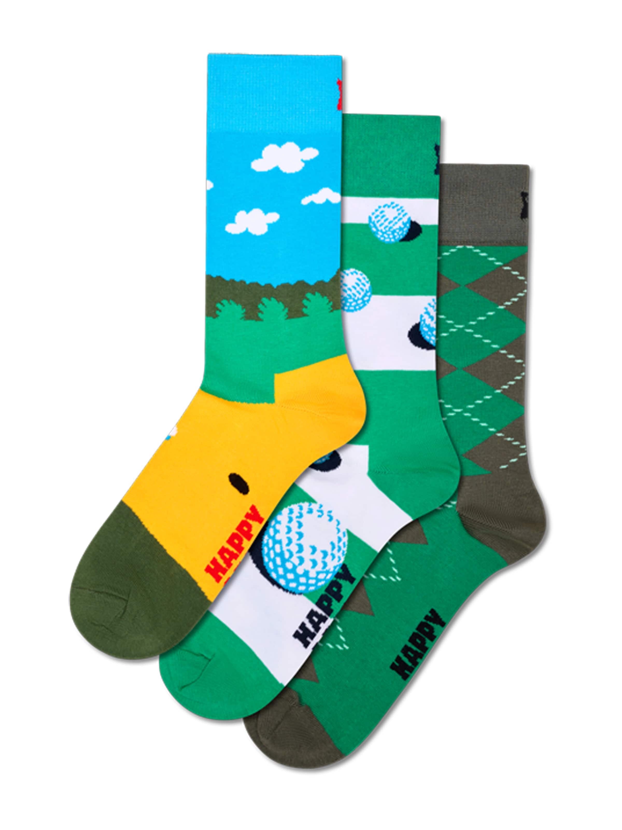 Happy Socks Socks 'Golf' in Green: front
