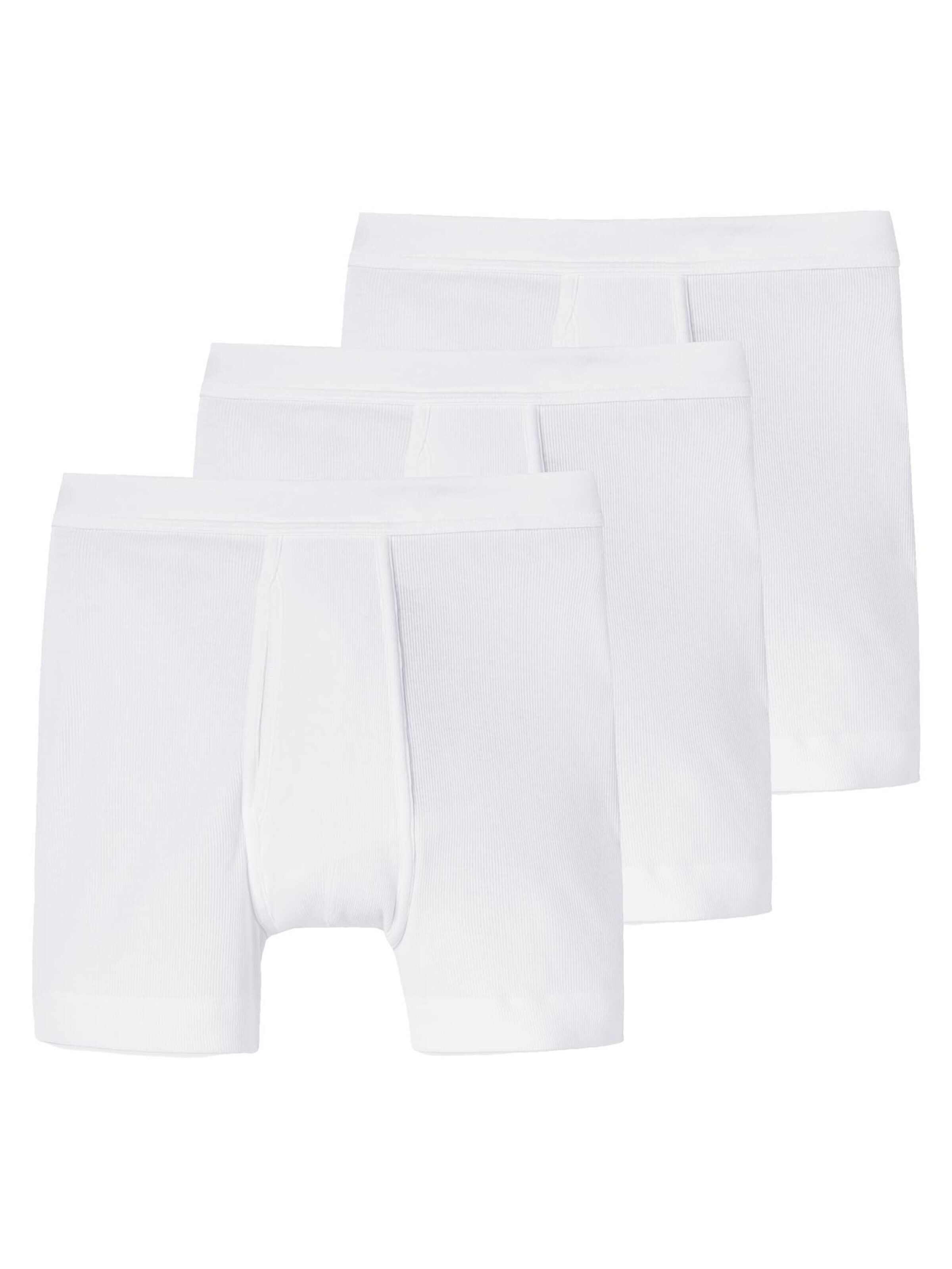 SCHIESSER Boxershorts 'Essentials Doppelripp'‌‌‌‌ in Weiß: Vorderseite