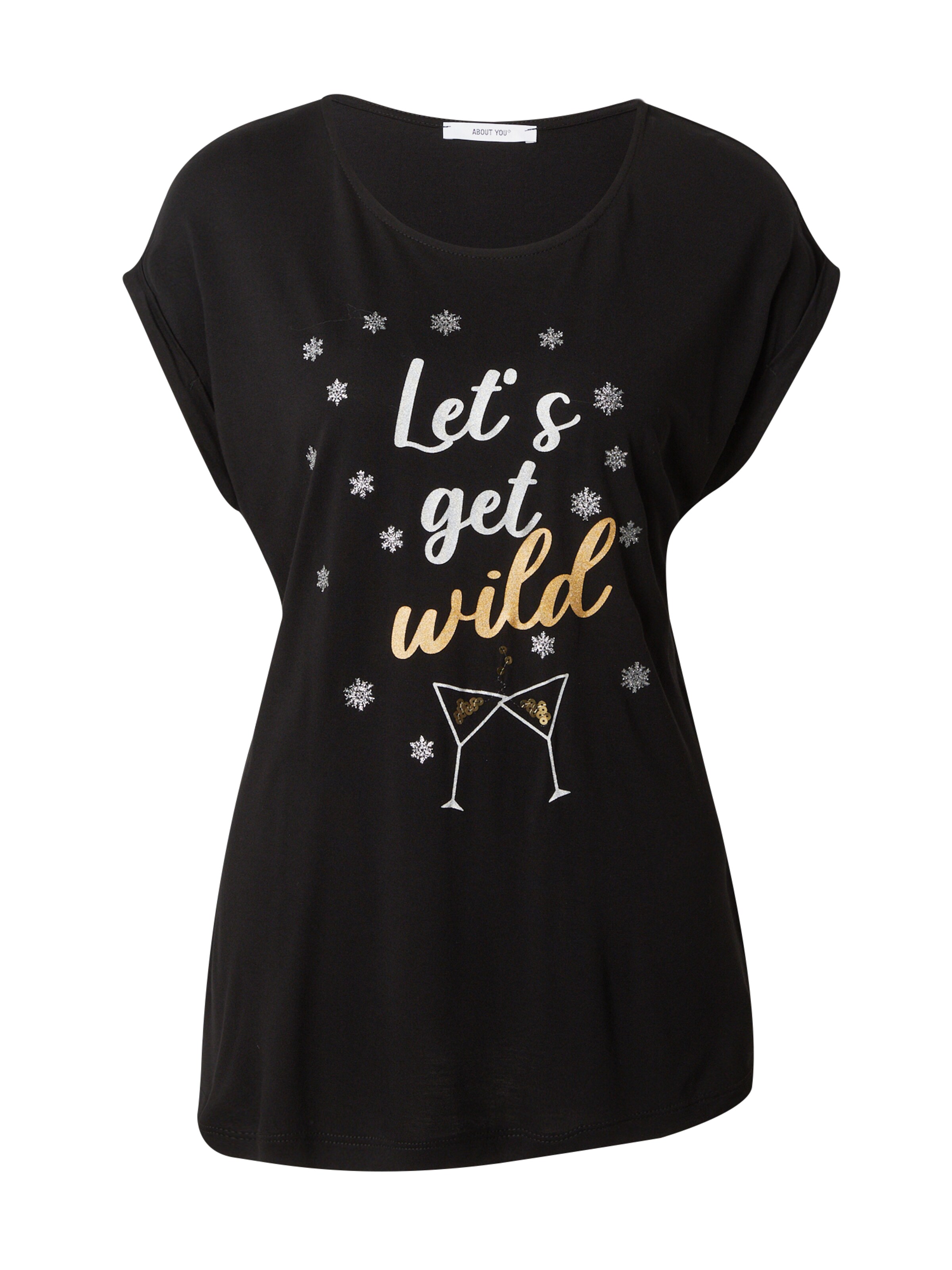 ABOUT YOU Тениска 'Betty' в черно: отпред