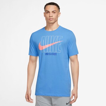 T-Shirt fonctionnel NIKE en bleu : devant