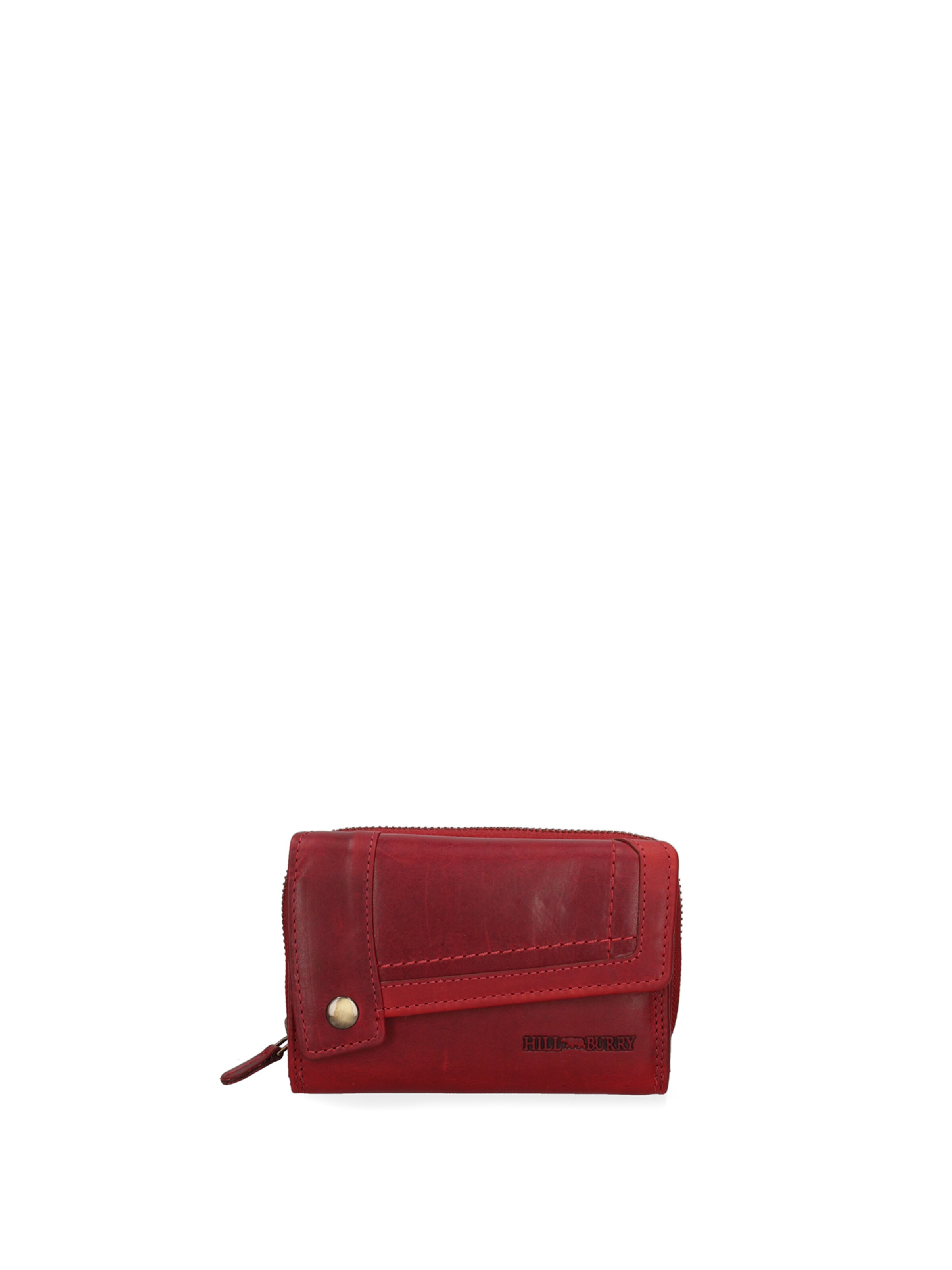 Portamonete 'Portafoglio Uomo Pelle Vacchetta Chiusura Magnetica Navy Hill Burry' di HILL BURRY in rosso: frontale