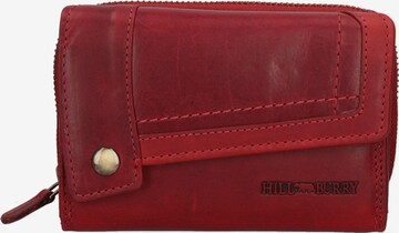 Portamonete 'Portafoglio Uomo Pelle Vacchetta Chiusura Magnetica Navy Hill Burry' di HILL BURRY in rosso: frontale