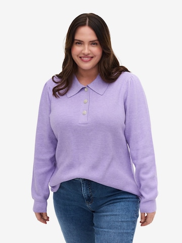 Zizzi Sweater 'Mella' in Purple: front