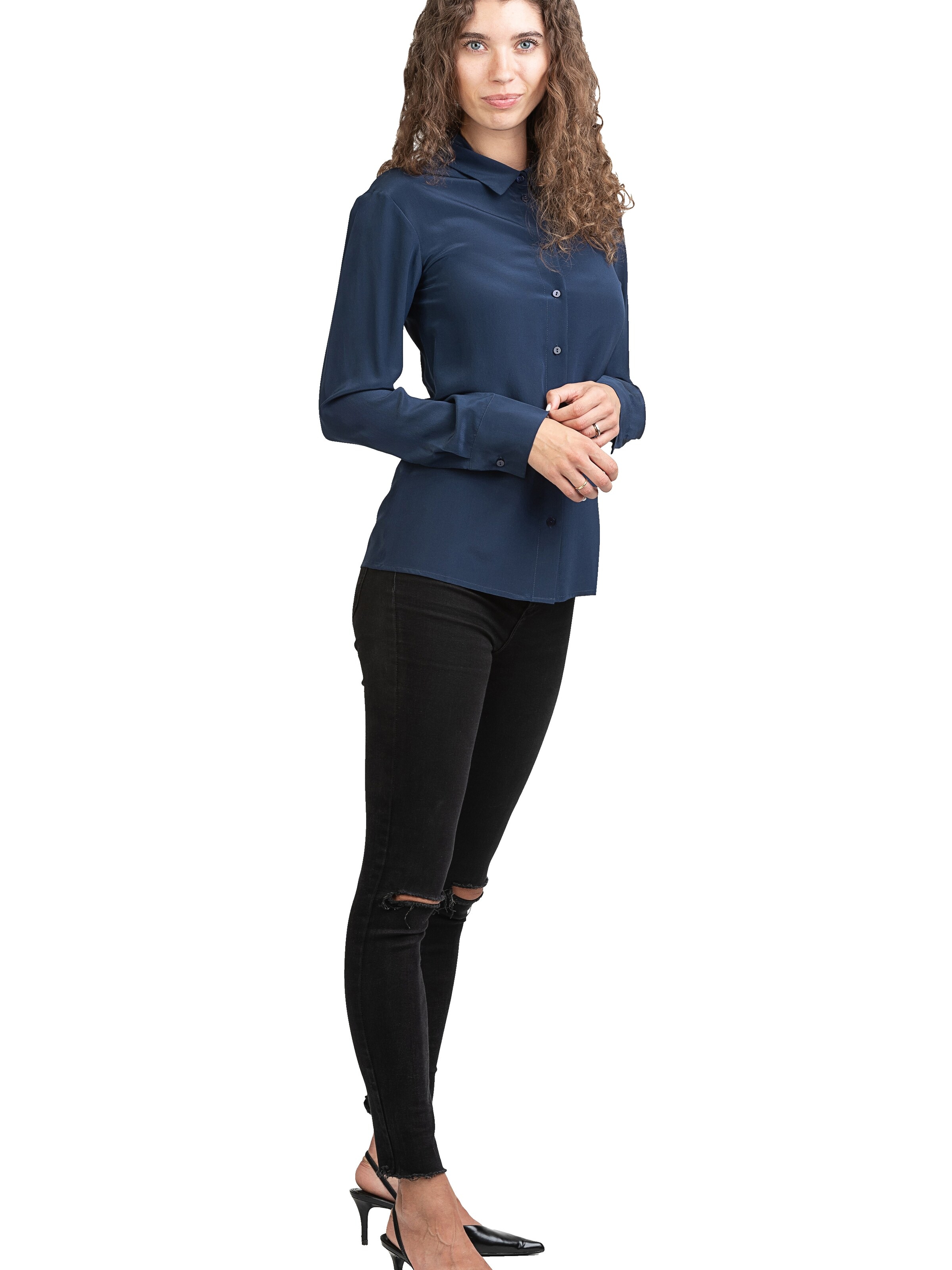 Posh Gear Blouse 'Seidenbluse Collettoseta' in Blauw