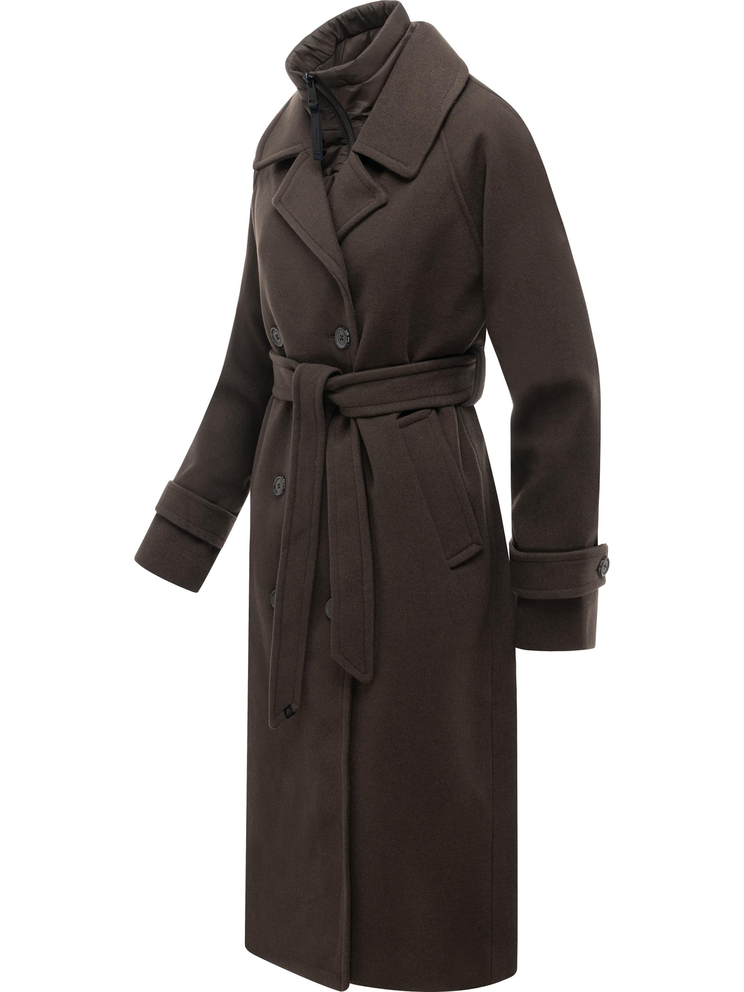 Manteau d’hiver 'Trenchie Felt Y' Ragwear en marron